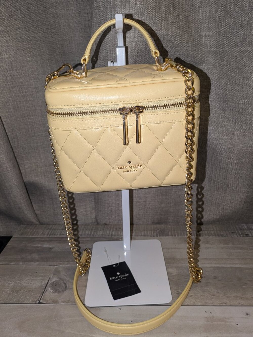 Kate Spade Leather Quilted Trunk Crossbody Butter NWT
